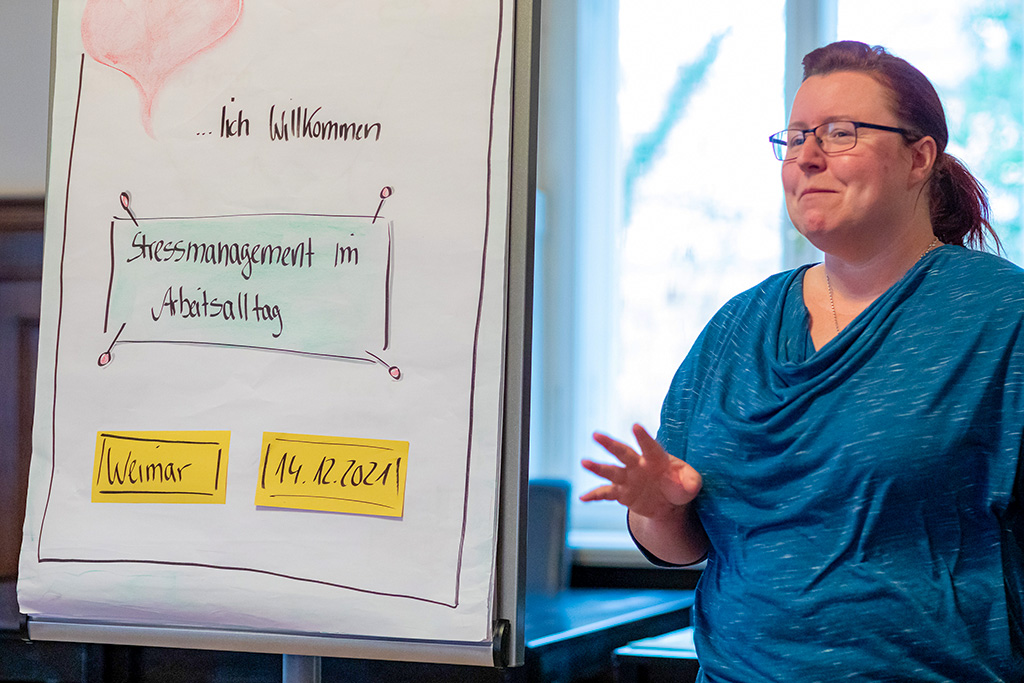 Antje Steinke-Schumann im Training Stressmanagement